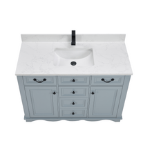 Load image into Gallery viewer, Legion Furniture WS2514-48-CD 48&quot; CADET FINISH SOLID WOOD SINK VANITY  WITH 1&#39; ARTIFICIAL STONE TOP