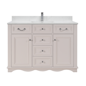 Legion Furniture WS2514-48-DW 48" DREAMY WHITE FINISH SOLID WOOD SINK VANITY WITH 1" ARTIFICIAL STONE TOP