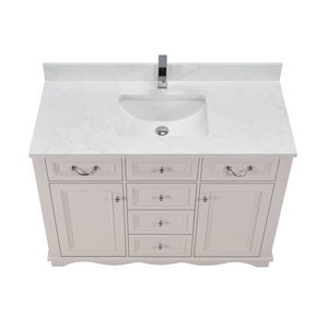 Legion Furniture WS2514-48-DW 48" DREAMY WHITE FINISH SOLID WOOD SINK VANITY WITH 1" ARTIFICIAL STONE TOP