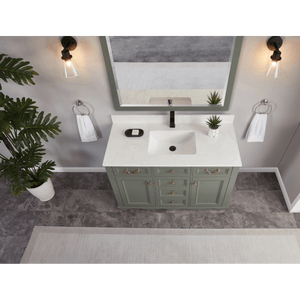 Legion Furniture WS2514-48-PG 48" PEWTER GREEN FINISH SOLID WOOD SINK VANITY  WITH 1' ARTIFICIAL STONE TOP