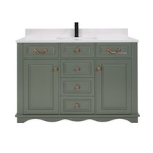 Load image into Gallery viewer, Legion Furniture WS2514-48-PG 48&quot; PEWTER GREEN FINISH SOLID WOOD SINK VANITY  WITH 1&#39; ARTIFICIAL STONE TOP