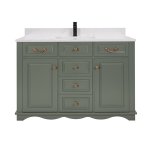 Legion Furniture WS2514-48-PG 48" PEWTER GREEN FINISH SOLID WOOD SINK VANITY  WITH 1' ARTIFICIAL STONE TOP