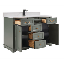 Load image into Gallery viewer, Legion Furniture WS2514-48-PG 48&quot; PEWTER GREEN FINISH SOLID WOOD SINK VANITY  WITH 1&#39; ARTIFICIAL STONE TOP