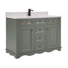 Load image into Gallery viewer, Legion Furniture WS2514-48-PG 48&quot; PEWTER GREEN FINISH SOLID WOOD SINK VANITY  WITH 1&#39; ARTIFICIAL STONE TOP