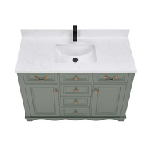 Load image into Gallery viewer, Legion Furniture WS2514-48-PG 48&quot; PEWTER GREEN FINISH SOLID WOOD SINK VANITY  WITH 1&#39; ARTIFICIAL STONE TOP