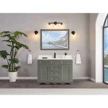 Load image into Gallery viewer, Legion Furniture WS2514-48-PG 48&quot; PEWTER GREEN FINISH SOLID WOOD SINK VANITY  WITH 1&#39; ARTIFICIAL STONE TOP