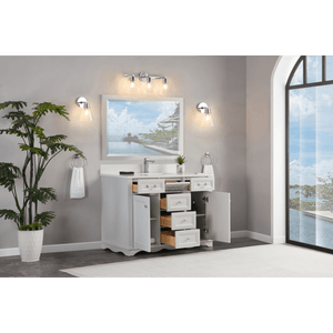 Legion Furniture WS2514-48-SS 48" SILVER STRAND FINISH SOLID WOOD SINK VANITY WITH 1" ARTIFICIAL STONE TOP