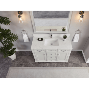 Legion Furniture WS2514-48-SS 48" SILVER STRAND FINISH SOLID WOOD SINK VANITY WITH 1" ARTIFICIAL STONE TOP