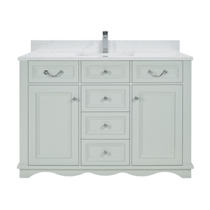 Legion Furniture WS2514-48-SS 48" SILVER STRAND FINISH SOLID WOOD SINK VANITY WITH 1" ARTIFICIAL STONE TOP