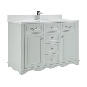 Legion Furniture WS2514-48-SS 48" SILVER STRAND FINISH SOLID WOOD SINK VANITY WITH 1" ARTIFICIAL STONE TOP