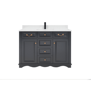 Legion Furniture WS2514-48-TB 48" TRICORN BLACK FINISH SOLID WOOD SINK VANITY WITH 1" ARTIFICIAL STONE TOP