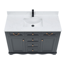 Load image into Gallery viewer, Legion Furniture WS2514-48-TB 48&quot; TRICORN BLACK FINISH SOLID WOOD SINK VANITY WITH 1&quot; ARTIFICIAL STONE TOP