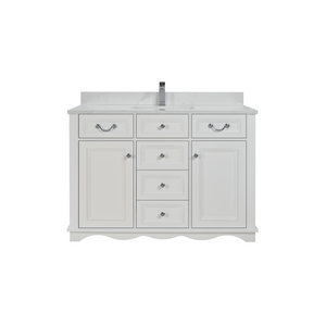 Legion Furniture WS2514-48-W 48" WHITE FINISH SOLID WOOD SINK VANITY WITH 1" ARTIFICIAL STONE TOP