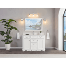 Load image into Gallery viewer, Legion Furniture WS2514-48-W 48&quot; WHITE FINISH SOLID WOOD SINK VANITY WITH 1&quot; ARTIFICIAL STONE TOP