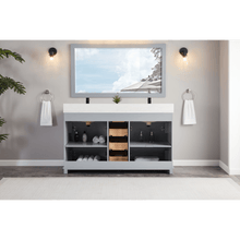 Load image into Gallery viewer, Legion Furniture WS2514-60-CD 60&quot; CADET FINISH SOLID WOOD SINK VANITY  WITH 1&#39; ARTIFICIAL STONE TOP