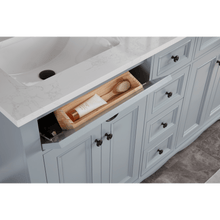 Load image into Gallery viewer, Legion Furniture WS2514-60-CD 60&quot; CADET FINISH SOLID WOOD SINK VANITY  WITH 1&#39; ARTIFICIAL STONE TOP