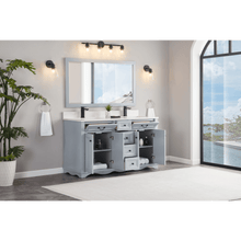 Load image into Gallery viewer, Legion Furniture WS2514-60-CD 60&quot; CADET FINISH SOLID WOOD SINK VANITY  WITH 1&#39; ARTIFICIAL STONE TOP