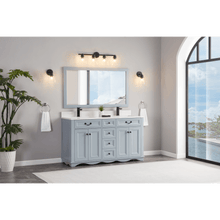 Load image into Gallery viewer, Legion Furniture WS2514-60-CD 60&quot; CADET FINISH SOLID WOOD SINK VANITY  WITH 1&#39; ARTIFICIAL STONE TOP