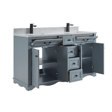 Load image into Gallery viewer, Legion Furniture WS2514-60-CD 60&quot; CADET FINISH SOLID WOOD SINK VANITY  WITH 1&#39; ARTIFICIAL STONE TOP