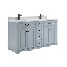 Load image into Gallery viewer, Legion Furniture WS2514-60-CD 60&quot; CADET FINISH SOLID WOOD SINK VANITY  WITH 1&#39; ARTIFICIAL STONE TOP