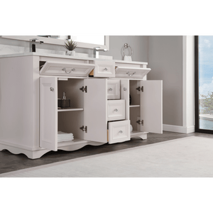 Legion Furniture WS2514-60-DW 60" DREAMY WHITE FINISH SOLID WOOD SINK VANITY WITH 1" ARTIFICIAL STONE TOP