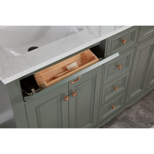 Load image into Gallery viewer, Legion Furniture WS2514-60-PG 60&quot; PEWTER GREEN FINISH SOLID WOOD SINK VANITY  WITH 1&#39; ARTIFICIAL STONE TOP