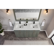 Load image into Gallery viewer, Legion Furniture WS2514-60-PG 60&quot; PEWTER GREEN FINISH SOLID WOOD SINK VANITY  WITH 1&#39; ARTIFICIAL STONE TOP