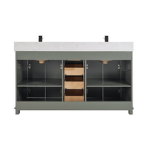 Load image into Gallery viewer, Legion Furniture WS2514-60-PG 60&quot; PEWTER GREEN FINISH SOLID WOOD SINK VANITY  WITH 1&#39; ARTIFICIAL STONE TOP