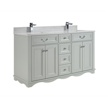 Load image into Gallery viewer, Legion Furniture WS2514-60-SS 60&quot; SILVER STRAND FINISH SOLID WOOD SINK VANITY WITH 1&quot; ARTIFICIAL STONE TOP