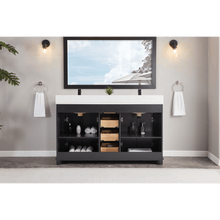 Load image into Gallery viewer, Legion Furniture WS2514-60-TB 60&quot; TRICORN BLACK FINISH SOLID WOOD SINK VANITY WITH 1&quot; ARTIFICIAL STONE TOP