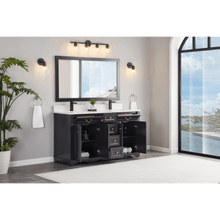 Load image into Gallery viewer, Legion Furniture WS2514-60-TB 60&quot; TRICORN BLACK FINISH SOLID WOOD SINK VANITY WITH 1&quot; ARTIFICIAL STONE TOP