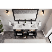 Load image into Gallery viewer, Legion Furniture WS2514-60-TB 60&quot; TRICORN BLACK FINISH SOLID WOOD SINK VANITY WITH 1&quot; ARTIFICIAL STONE TOP