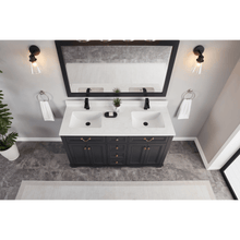 Load image into Gallery viewer, Legion Furniture WS2514-60-TB 60&quot; TRICORN BLACK FINISH SOLID WOOD SINK VANITY WITH 1&quot; ARTIFICIAL STONE TOP
