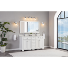 Load image into Gallery viewer, Legion Furniture WS2514-60-W 60&quot; WHITE FINISH SOLID WOOD SINK VANITY WITH 1&quot; ARTIFICIAL STONE TOP