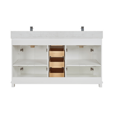 Load image into Gallery viewer, Legion Furniture WS2514-60-W 60&quot; WHITE FINISH SOLID WOOD SINK VANITY WITH 1&quot; ARTIFICIAL STONE TOP