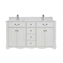 Load image into Gallery viewer, Legion Furniture WS2514-60-W 60&quot; WHITE FINISH SOLID WOOD SINK VANITY WITH 1&quot; ARTIFICIAL STONE TOP