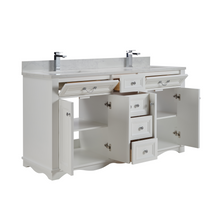 Load image into Gallery viewer, Legion Furniture WS2514-60-W 60&quot; WHITE FINISH SOLID WOOD SINK VANITY WITH 1&quot; ARTIFICIAL STONE TOP