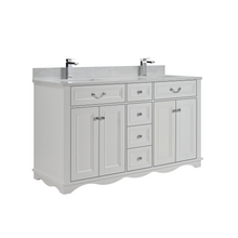 Load image into Gallery viewer, Legion Furniture WS2514-60-W 60&quot; WHITE FINISH SOLID WOOD SINK VANITY WITH 1&quot; ARTIFICIAL STONE TOP