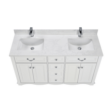 Load image into Gallery viewer, Legion Furniture WS2514-60-W 60&quot; WHITE FINISH SOLID WOOD SINK VANITY WITH 1&quot; ARTIFICIAL STONE TOP