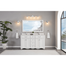 Load image into Gallery viewer, Legion Furniture WS2514-60-W 60&quot; WHITE FINISH SOLID WOOD SINK VANITY WITH 1&quot; ARTIFICIAL STONE TOP