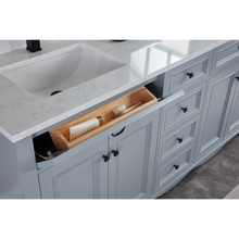 Load image into Gallery viewer, Legion Furniture WS2514-72-CD 72&quot; CADET FINISH SOLID WOOD SINK VANITY  WITH 1&#39; ARTIFICIAL STONE TOP