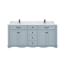 Load image into Gallery viewer, Legion Furniture WS2514-72-CD 72&quot; CADET FINISH SOLID WOOD SINK VANITY  WITH 1&#39; ARTIFICIAL STONE TOP