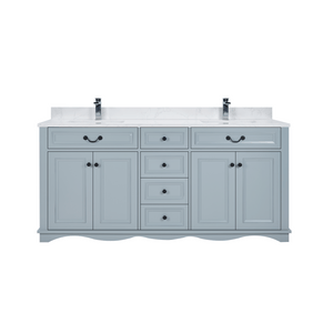 Legion Furniture WS2514-72-CD 72" CADET FINISH SOLID WOOD SINK VANITY  WITH 1' ARTIFICIAL STONE TOP