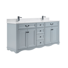 Load image into Gallery viewer, Legion Furniture WS2514-72-CD 72&quot; CADET FINISH SOLID WOOD SINK VANITY  WITH 1&#39; ARTIFICIAL STONE TOP