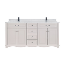 Load image into Gallery viewer, Legion Furniture WS2514-72-DW 72&quot; DREAMY WHITE FINISH SOLID WOOD SINK VANITY  WITH 1&#39; ARTIFICIAL STONE TOP