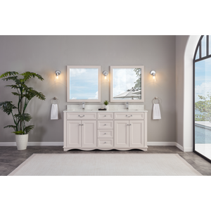 Legion Furniture WS2514-72-DW 72" DREAMY WHITE FINISH SOLID WOOD SINK VANITY  WITH 1' ARTIFICIAL STONE TOP