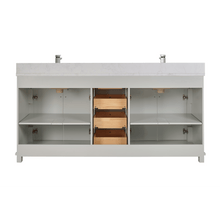 Load image into Gallery viewer, Legion Furniture WS2514-72-SS 72&quot; SILVER STRAND FINISH SOLID WOOD SINK VANITY  WITH 1&#39; ARTIFICIAL STONE TOP