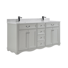 Load image into Gallery viewer, Legion Furniture WS2514-72-SS 72&quot; SILVER STRAND FINISH SOLID WOOD SINK VANITY  WITH 1&#39; ARTIFICIAL STONE TOP