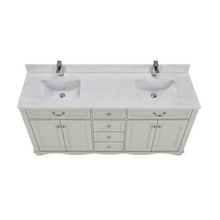 Load image into Gallery viewer, Legion Furniture WS2514-72-SS 72&quot; SILVER STRAND FINISH SOLID WOOD SINK VANITY  WITH 1&#39; ARTIFICIAL STONE TOP