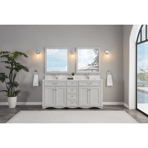 Legion Furniture WS2514-72-SS 72" SILVER STRAND FINISH SOLID WOOD SINK VANITY  WITH 1' ARTIFICIAL STONE TOP